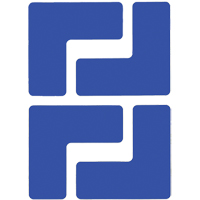 Floor Corner Marks, L, 5" L x 2" W, Blue, Polyester Fastek