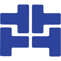 Floor Corner Marks, T, 5" L x 2" W, Blue, Polyester Fastek