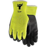 330 Visibull Gloves, 7/Small, Rubber Latex Coating, Polyester Shell Fastek