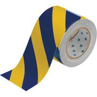 Ruban de marquage pour planchers ToughStripe, 4" x 100', Polyester, Bleu et jaune Fastek