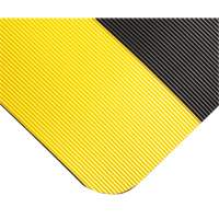 Tapis ondul&eacute; pour tableau de contr&ocirc;le no 702, 3' la x 10' lo, 1/4" &eacute;paisseur, Noir/Jaune, PVC Fastek
