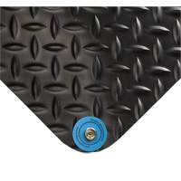 Tapis conducteur d'&eacute;lectricit&eacute; no 786, 2' la x 3' lo x 15/16" &eacute;p, PVC, Losange, Noir Fastek