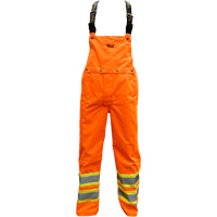 Pantalon de s&eacute;curit&eacute; Journeyman d&eacute;tachable &agrave; bavette, Polyester, Petit, Orange haute visibilit&eacute; Fastek