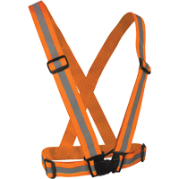 Elastic Safety Harness, High Visibility Orange, Silver Reflective Colour, One Size Fastek