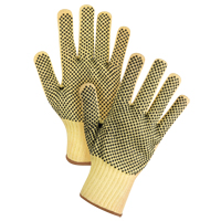 Double-Sided Dotted Seamless String Knit Gloves, Size Large/9, 7 Gauge, PVC Coated, Kevlar&reg; Shell, ASTM ANSI Level A2/EN 388 Level 3 Fastek