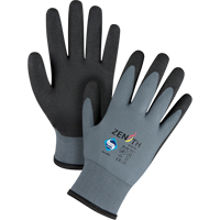 Gants enduits de premi&egrave;re qualit&eacute; ZX-30°, 8/Moyen, R&ecirc;vetement PVC, Calibre 15, Enveloppe en Nylon Fastek