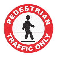 "Pedestrian Traffic Only" Floor Sign, Adhesive, English with Pictogram SFU880 | Fastek