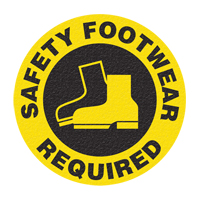 "Safety Footwear" Floor Sign, Adhesive, English with Pictogram SFU881 | Fastek