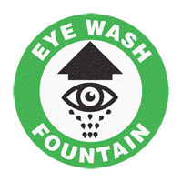 "Eye Wash Fountain" Floor Sign, Adhesive, English with Pictogram SFU886 | Fastek