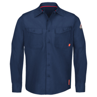 IQ Endurance&reg; Men's Work Shirts, Small, Navy Blue Fastek