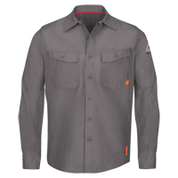 IQ Endurance&reg; Men's Work Shirts, Small, Grey Fastek