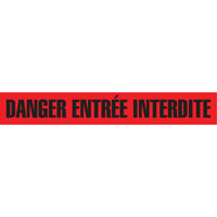 Barricade Tape, French, 3" W x 1000' L, 3 mils, Black on Red SGC183 | Fastek