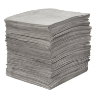 Premium Meltblown Sorbent Pads, Universal, 15" x 18", 25 gal. Absorbancy Fastek