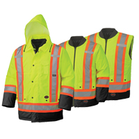 5021BB Manteau de s&eacute;curit&eacute; 6 en 1 imperm&eacute;able, Jaune lime haute visibilit&eacute;, 2T-Grand Fastek