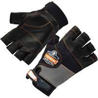 Gants demi-doigts en cuir r&eacute;duisant les impacts ProFlex 901, Petit, Paume en Cuir fleur, Poignet Boucle et crochet Fastek