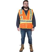 Veste d'arpenteur r&eacute;sistante aux flammes, Orange haute visibilit&eacute;, Moyen, Polyester Fastek