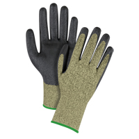 Gants &eacute;lastiques sans coutures r&eacute;sistants &agrave; la coupe noir & jaune, Taille Moyen/8, Calibre 13, Rev&ecirc;tement Mousse de nitrile, Enveloppe en Aramide, ASTM ANSI niveau A6 Fastek