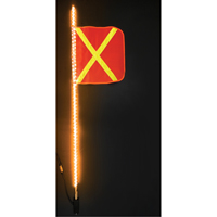Heavy-Duty LED Whips, Hitch Mount, 5 High, Orange with Reflective X SGF958 | Fastek