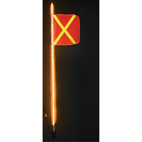 Heavy-Duty LED Whips, Hitch Mount, 6 High, Orange with Reflective X SGF959 | Fastek
