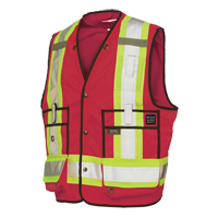 Surveyor Safety Vest, Red, Large, Polyester Fastek