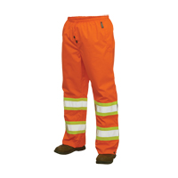 300D Safety Rain Pant, Polyester, Large, High Visibility Orange Fastek