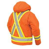 Safety Jacket, High Visibility Orange, Large Fastek