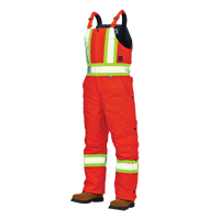 Duck Lined Safety Overalls, Cotton, Large, High Visibility Orange Fastek