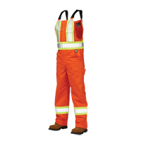 Unlined Safety Overalls, Poly-Cotton, Large, High Visibility Orange Fastek