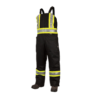 Lined Safety Overalls, Polyester/Polyurethane, Large, Black Fastek