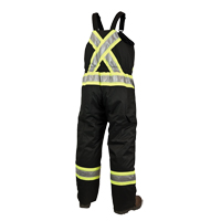 Lined Safety Overalls, Polyester/Polyurethane, Large, Black Fastek