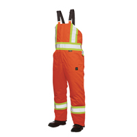 Lined Safety Overalls, Polyester/Polyurethane, Large, High Visibility Orange Fastek