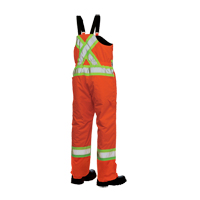Lined Safety Overalls, Polyester/Polyurethane, Large, High Visibility Orange Fastek