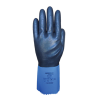 Summitech Full-Dipped Chemical Resistant Gloves, Size Small/7, 11.8" L, Chloroprene, Poly-Cotton Inner Lining, 59-mil Fastek