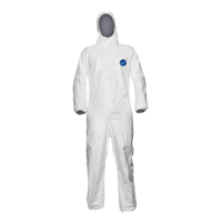 Coveralls, X-Large, White, Tyvek&reg; 500 Fastek