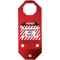 Stopout&reg; OSHA Danger Aluma-Tag Locked Out Do Not Operate Hasp, Red Fastek