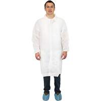Lab Coat, Polypropylene, White, Medium Fastek