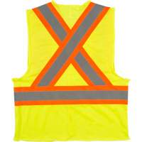 Traffic Safety Vest, High Visibility Lime-Yellow, Medium, Polyester Fastek