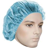 Bonnets bouffants, Polypropyl&egrave;ne, 18", Bleu Fastek