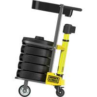 PLUS Barrier Post Cart Kit with Tray, 75' L, Metal, Yellow SGI790 | Fastek
