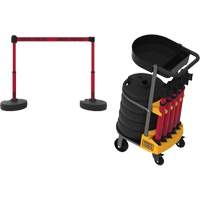 PLUS Barrier Post Cart Kit with Tray, 75' L, Metal, Red SGI802 | Fastek