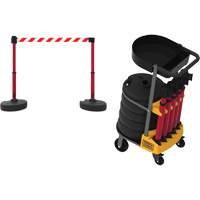 PLUS Barrier Post Cart Kit with Tray, 75' L, Metal, Yellow SGI806 | Fastek