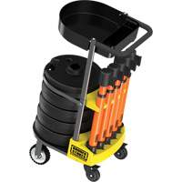 PLUS Barrier Post Cart Kit with Tray, 75' L, Metal, Orange SGI810 | Fastek