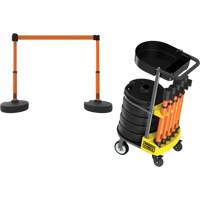 PLUS Barrier Post Cart Kit with Tray, 75' L, Metal, Orange SGI811 | Fastek