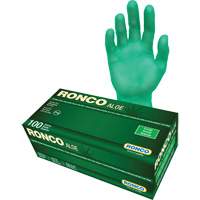 Disposable Gloves with Aloe, Large, Vinyl, 5-mil, Powder-Free, Green Fastek