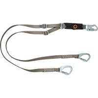 V-Series Tie-Back Lanyard, 6', Carabiner Center, Snap Hook Leg Ends, Polyester Fastek