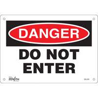 "Do Not Enter" Sign, 7" x 10", Aluminum, English Fastek