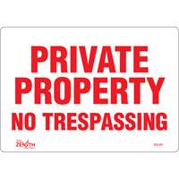 "Private Property" Sign, 7" x 10", Vinyl, English Fastek