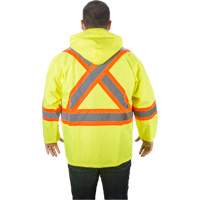 RZ1000 Rain Jacket, Polyester, Small, High Visibility Lime-Yellow Fastek