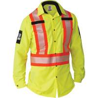 Ripstop High-Visibility Long Sleeve Shirt, Polyester, Small, High Visibility Lime-Yellow Fastek