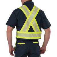 Ripstop High Visibility Short Sleeved Shirt, Polyester, Small, Navy Blue Fastek